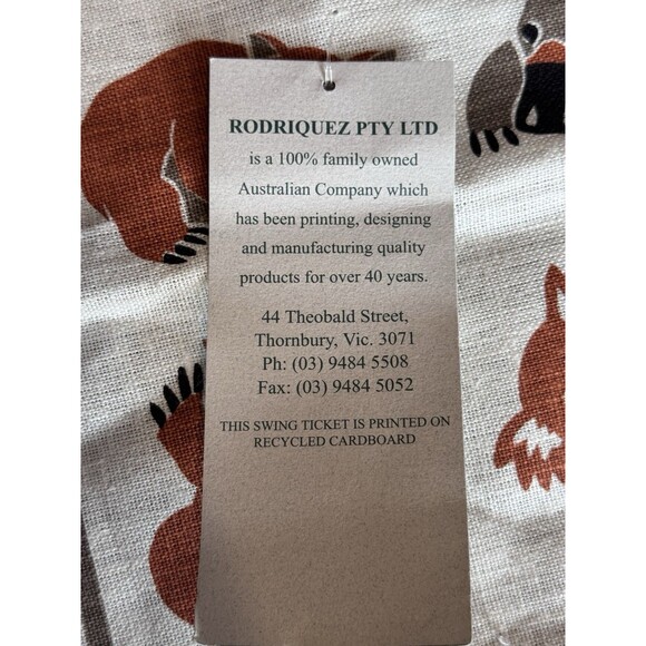 Australia Rodriguez Linen Tea Towel Koala Bear Platypus Animals NWT 31.5”x18.5” - Picture 6 of 8